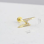 14k Solid Gold Lightning Tragus Piercing - alternate view 3