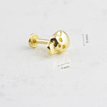 14k Solid Gold Skull Tragus Piercing - alternate view 3