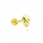 14k Solid Gold Skull Tragus Piercing - alternate view 4