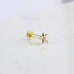 14k Solid Gold Starfish Tragus Piercing