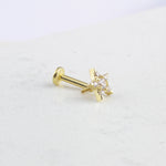 14k Solid Gold Star Tragus Piercing - alternate view 2
