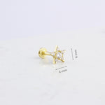 14k Solid Gold Star Tragus Piercing - alternate view 3