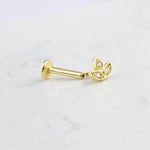 14k Solid Gold Flower Tragus Piercing - alternate view 2
