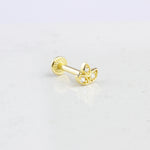 14k Solid Gold Flower Tragus Piercing