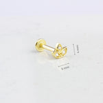 14k Solid Gold Flower Tragus Piercing - alternate view 3