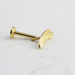 14k Solid Gold Leaf Tragus Piercing - alternate view 2