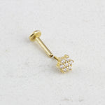 14k Solid Gold Clover Tragus Piercing - alternate view 2