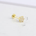 14k Solid Gold Clover Tragus Piercing - alternate view 3