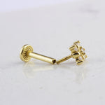 14k Solid Gold Clover Tragus Piercing - alternate view 2
