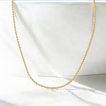 14k Solid Gold Rope Chain Necklace - alternate view 4