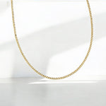 14k Solid Gold Curb Chain Necklace - alternate view 3
