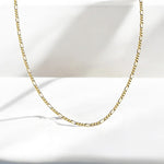 14k Solid Gold Figaro Chain Necklace - alternate view 3