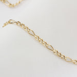 14k Solid Gold Figaro Chain Necklace - alternate view 2