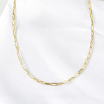 14k Solid Gold Paperclip Chain Necklace - alternate view 3