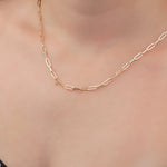 14k Solid Gold Paperclip Chain Necklace