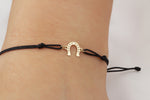14k Solid Gold Horseshoe Rope Bracelet - alternate view 2