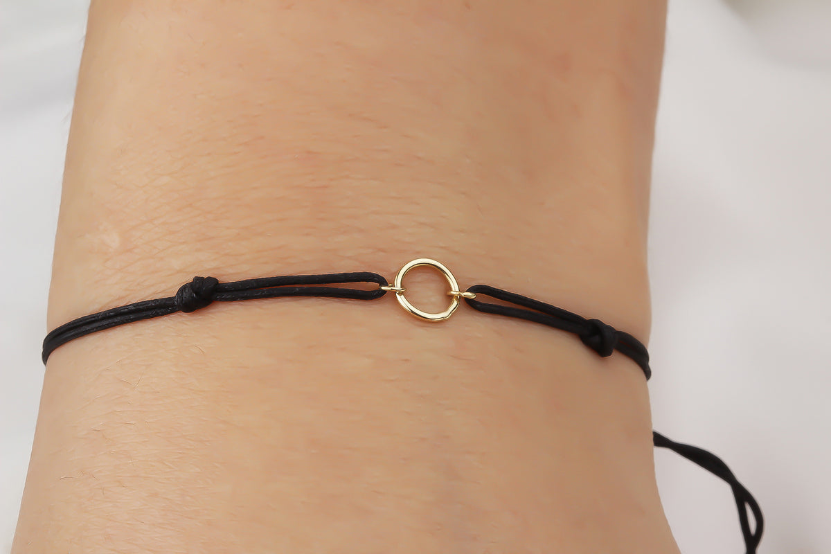 14k Solid Gold Ring Rope Bracelet - alternate view 2