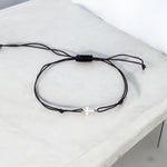 14k Solid Gold Cross Rope Bracelet