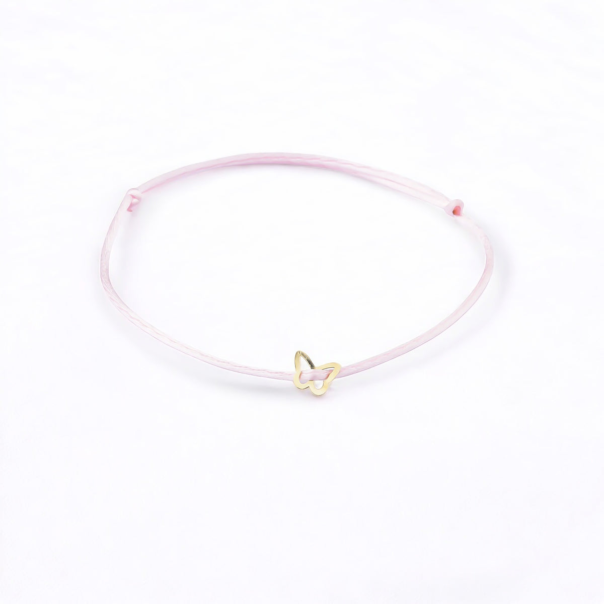 14k Solid Gold Butterfly Rope Bracelet
