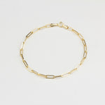 14k Solid Gold 3 mm Paper Clip Chain Bracelet - alternate view 3