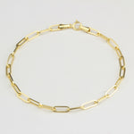 14k Solid Gold 3 mm Paper Clip Chain Bracelet - alternate view 4
