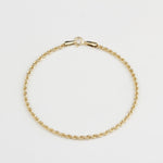 14k Solid Gold 2 mm Rope Chain Bracelet - alternate view 3