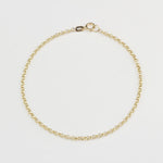 14k Solid Gold 2 mm Rolo Chain Bracelet - alternate view 3