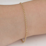 14k Solid Gold 2 mm Rolo Chain Bracelet