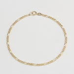 14k Solid 2,5 mm Gold Figaro Chain Bracelet - alternate view 3