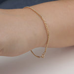 14k Solid Gold 2,5 mm Curb Chain Bracelet - alternate view 2