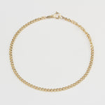 14k Solid Gold 2,5 mm Curb Chain Bracelet - alternate view 3