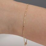 14k Solid 1 mm Gold Ball Chain Bracelet