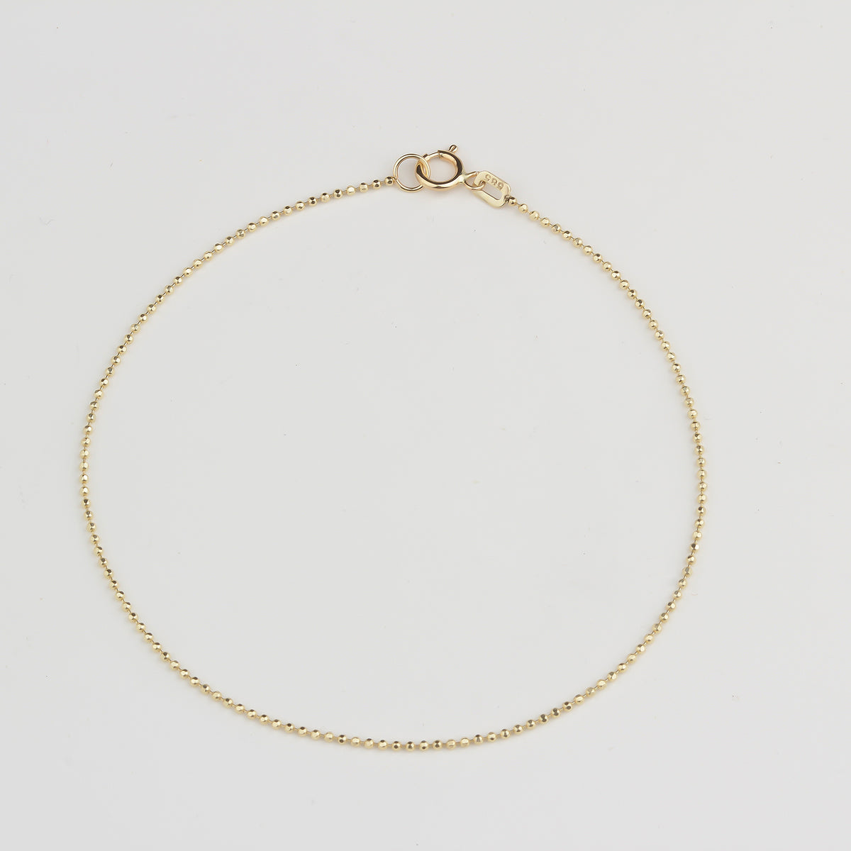 14k Solid Gold 1mm Ball Chain Bracelet - alternate view 3