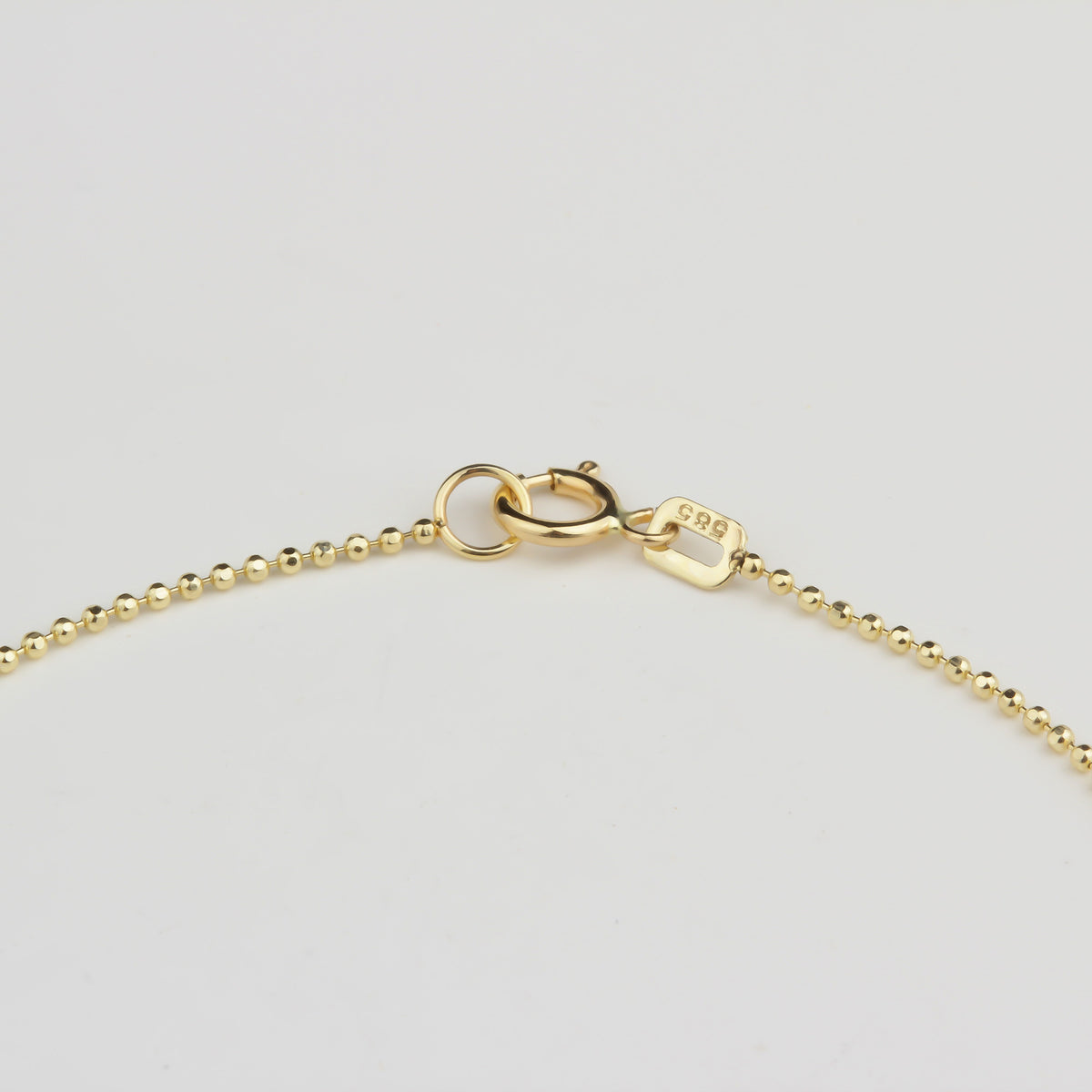 14k Solid Gold 1mm Ball Chain Bracelet - alternate view 4