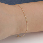 14k Solid Gold 1mm Ball Chain Bracelet
