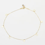14k Solid Gold Star Anklet