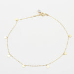 14k Solid Gold Circle Anklet