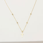 14k Solid Gold Cross Necklace - alternate view 4
