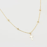 14k Solid Gold Cross Necklace