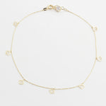 14k Solid Gold Oyster Anklet