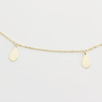 14k Solid Gold Water Drop Anklet - alternate view 2