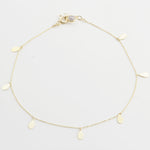 14k Solid Gold Water Drop Anklet