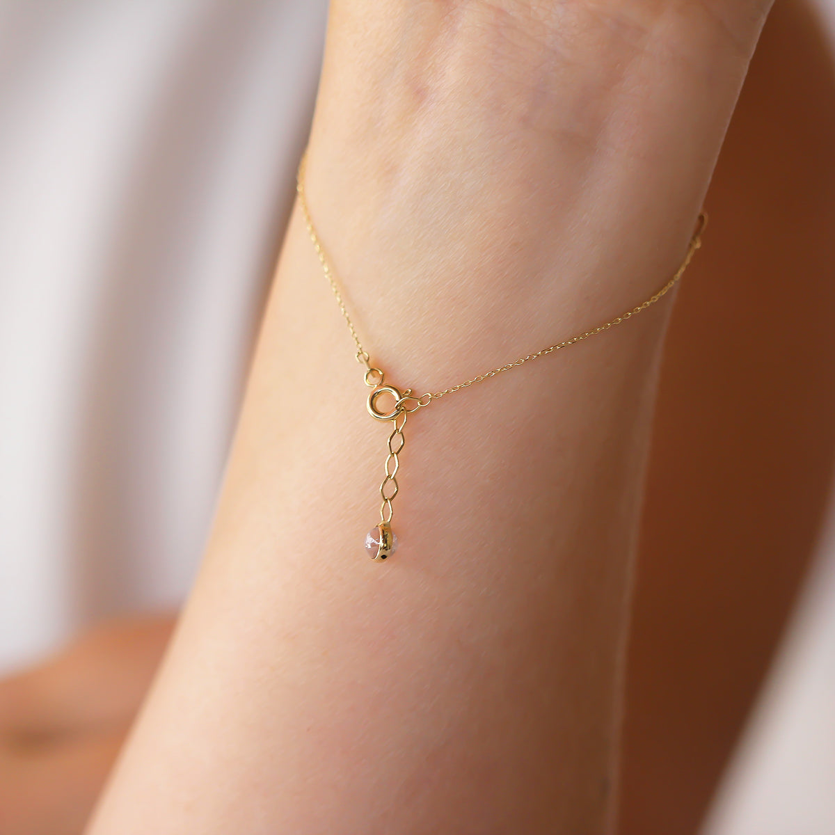 14k Solid Gold Star Hand Chain - alternate view 3