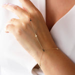 14k Solid Gold Cross Hand Chain - alternate view 3