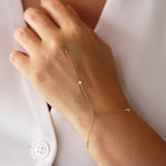 14k Solid Gold Cross Hand Chain - alternate view 4