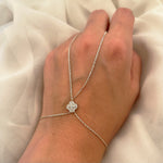 925 Sterling Silver Clover Hand Chain Bracelet