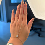 925 Sterling Silver Halo Hand Chain Bracelet