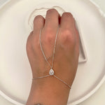 925 Sterling Silver Halo Hand Chain Bracelet