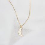 925k Sterling Silver Crescent Necklace - alternate view 2