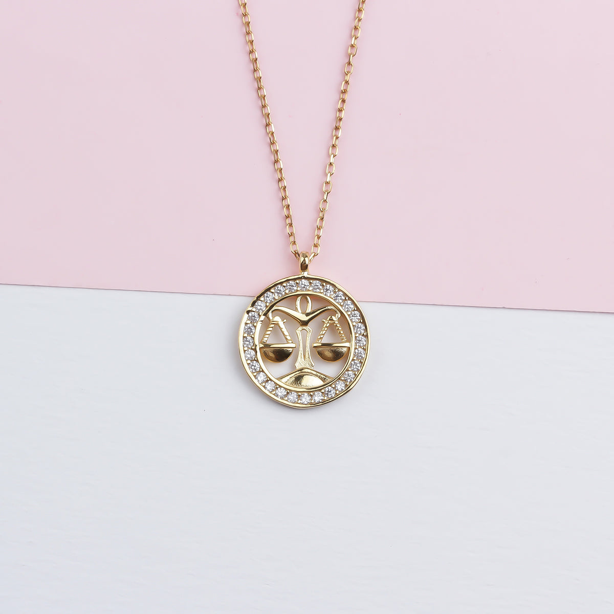 925k Sterling Silver Libra Zodiac Necklace